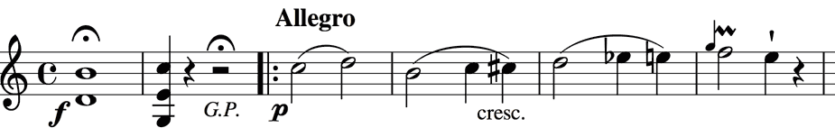 a simple C-major cadence