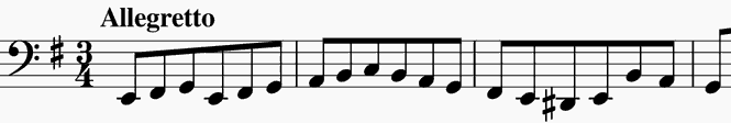 opening of the E-minor second movement