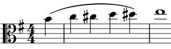 viola introduces a rising chromatic motif