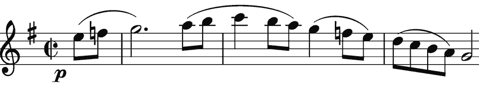 positive C major, scale-based melody