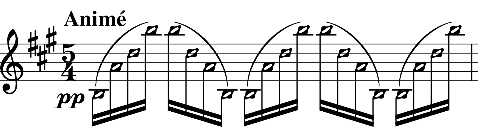 arpeggio consisting entirely of harmonics